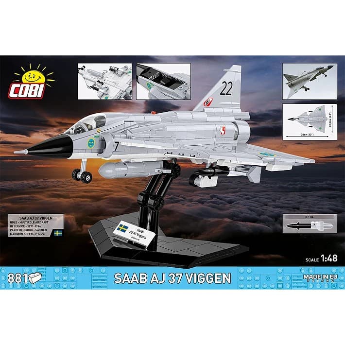 Kocke COBI Saab AJ 37 Viggen, 881 el. 2