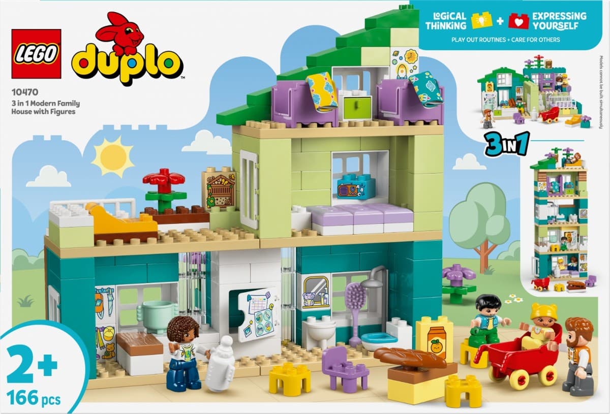 LEGO DUPLO 10470 Moderna družinska hiša, 3 v 1 z liki 7