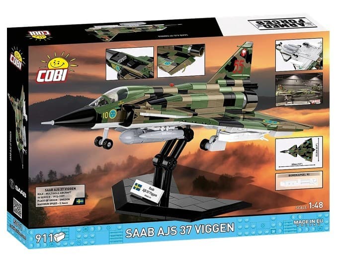 COBI KOCKI 5911 - Saab AJS 37 Viggen, švedski lovec, 911 kock 2