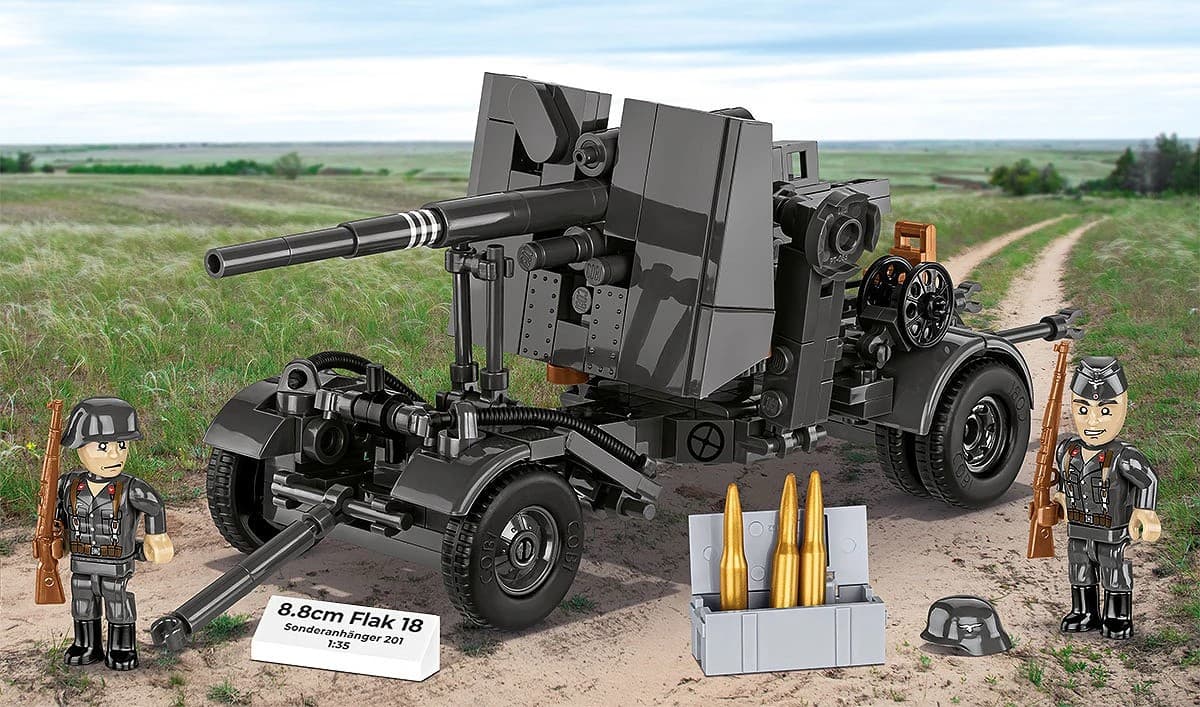 Gradbeni bloki COBI 8.8 cm Flak z vozičkom (360 kock) 7