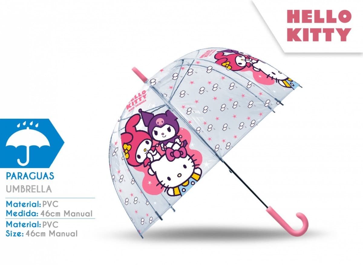 Dežnik KIDS EUROSWAN Hello Kitty, prozoren 2