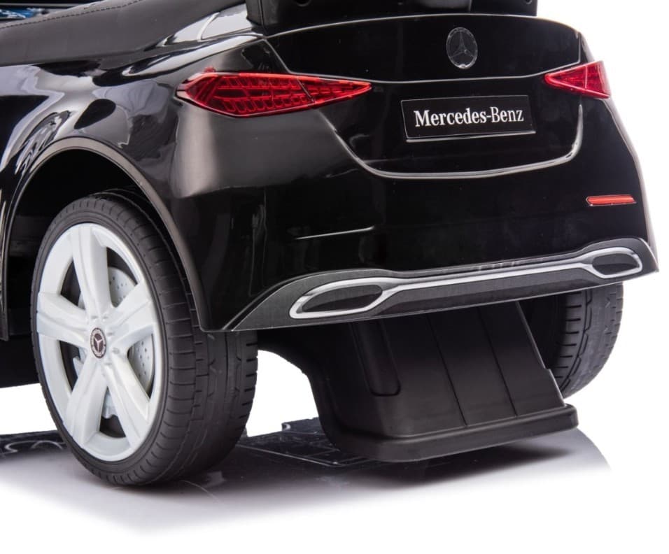 Otroški voziček Mercedes C-Class s potisnim ročajem, črn 4