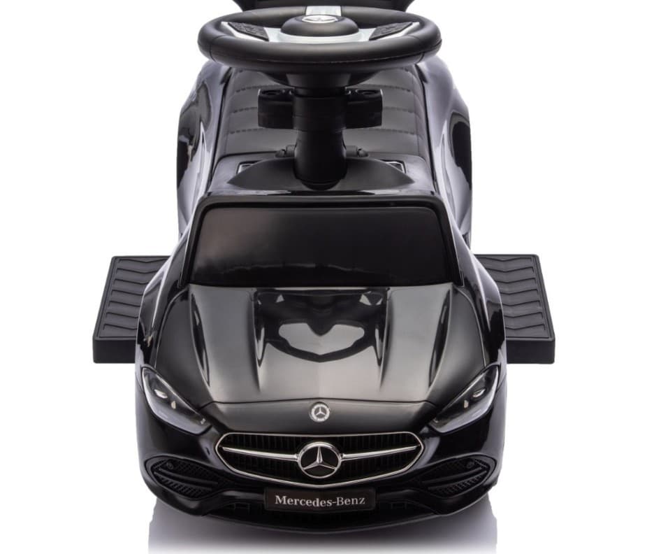 Otroški voziček Mercedes C-Class s potisnim ročajem, črn 6