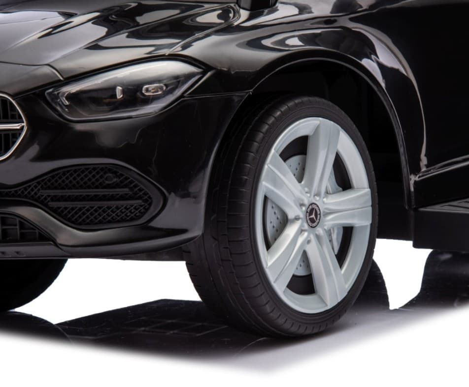 Otroški voziček Mercedes C-Class s potisnim ročajem, črn 8