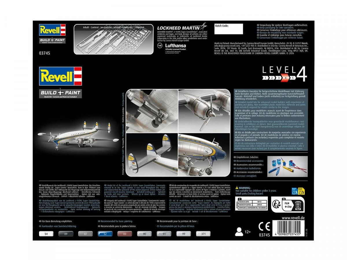 Model letala Lockheed L-1049G Super Constellation Lufthansa Revell 1:144 7