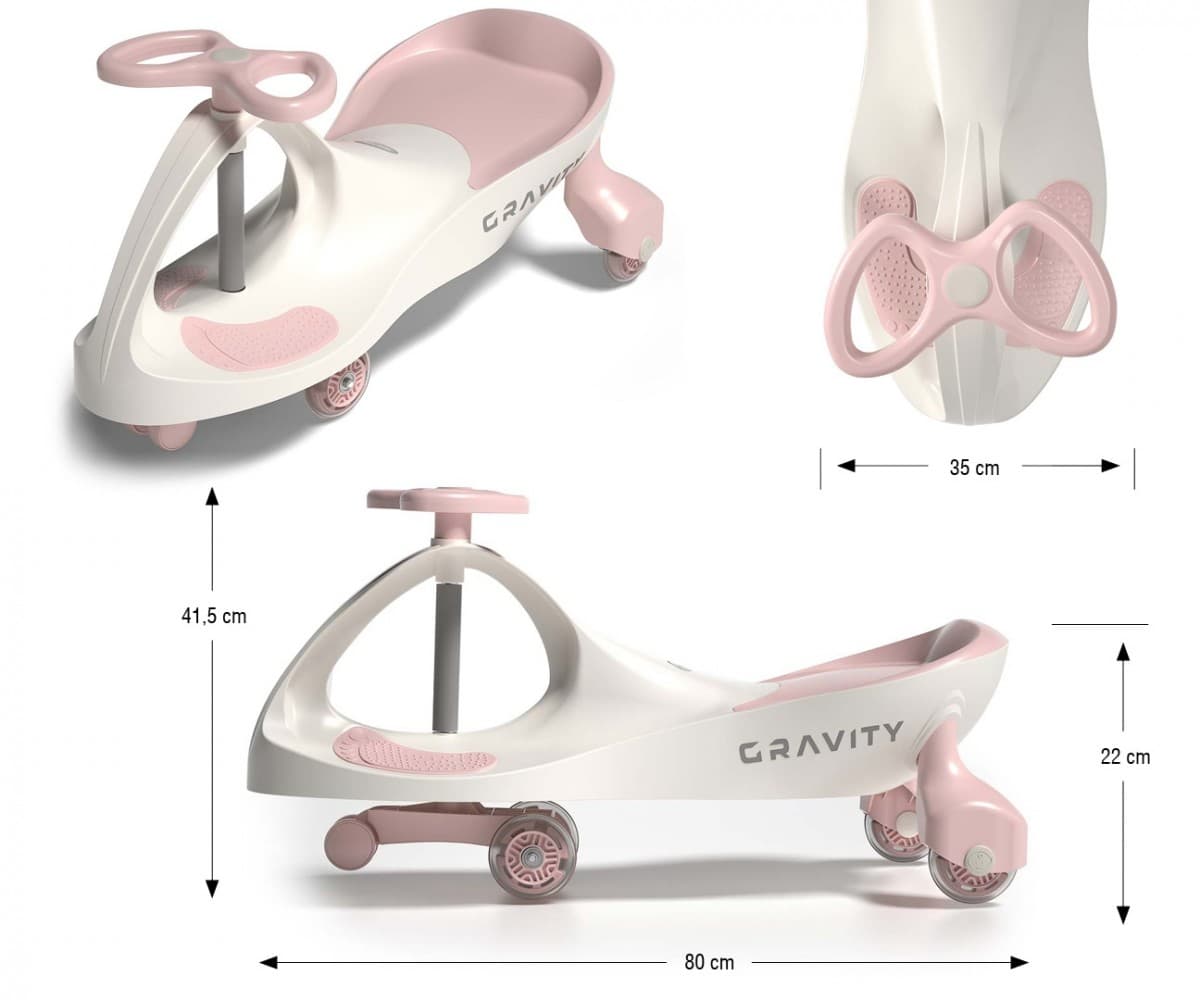Gugalnik - gokart gravity Mlly Mally, cream pink 6