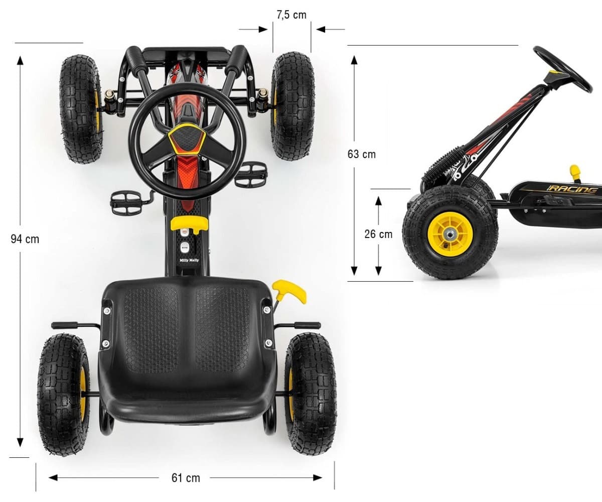 MILLY MALLY Gokart na pedala Thor, črn 8