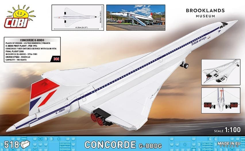 COBI KOCKE Model letala Concorde G-BBBDG (518 el.) 8