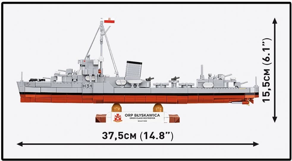 Gradbeni bloki COBI ORP Błyskawica (664 delov) 3