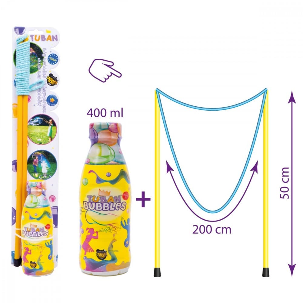 Set za velike mehurčke TUBAN: vrvica + tekočina 400 ml 3