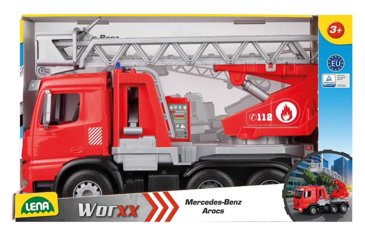 LENA Giga Trucks Gasilska cisna Mercedes Arocs z lestvijo 48 cm