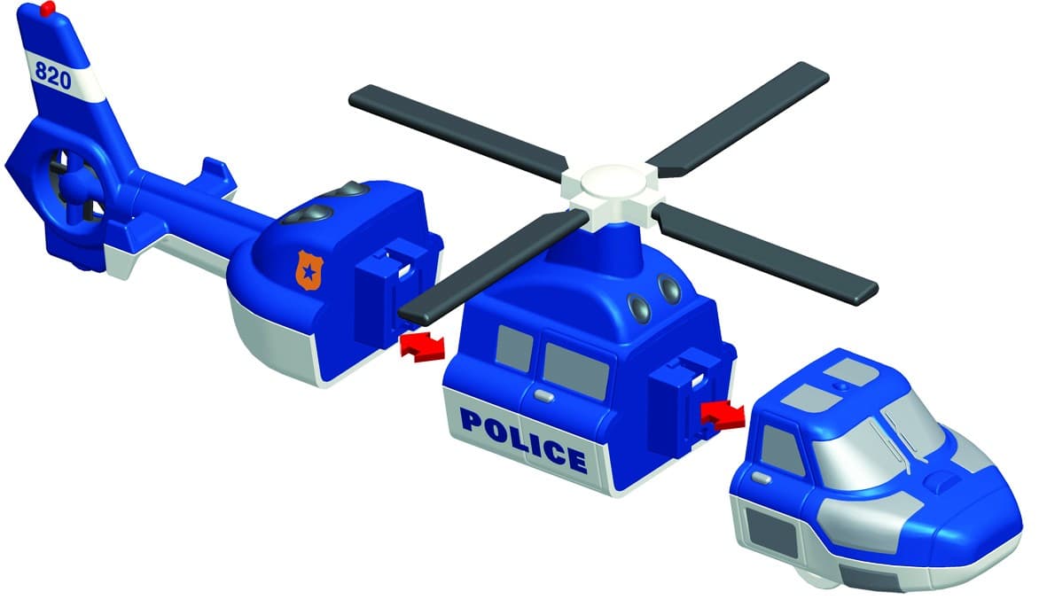 Malblo magnetni policijski vozila, komplet za ustvarjanje 6