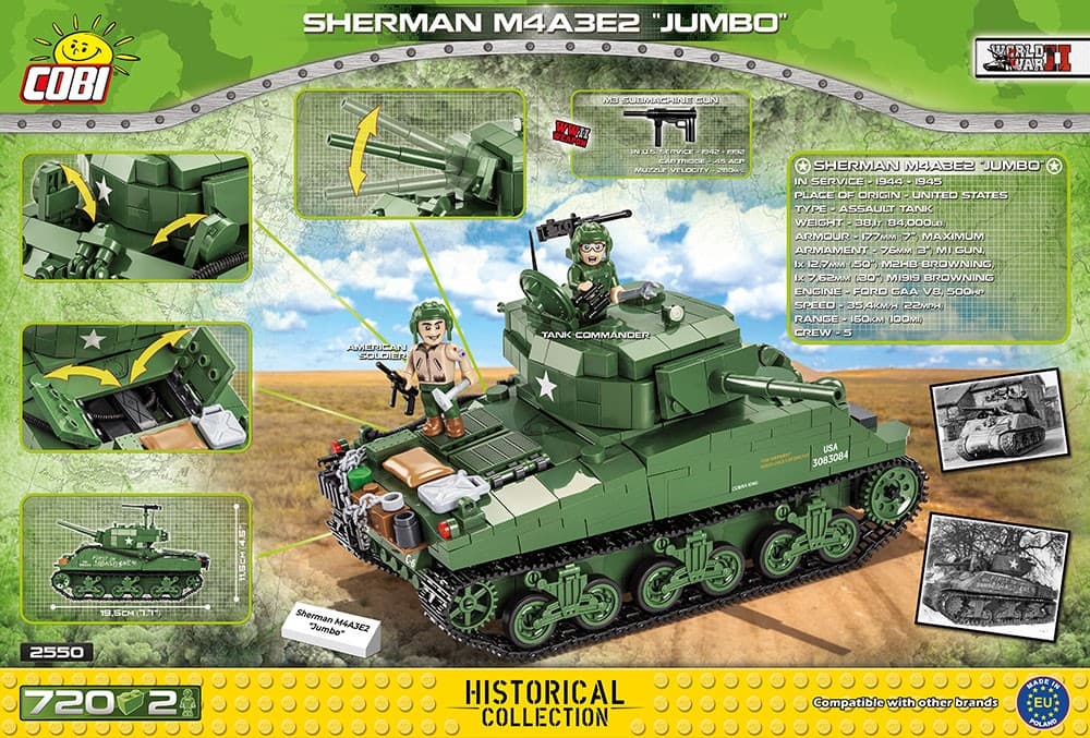COBI kocke Sherman M4A3E2 Jumbo (720 kosov) 2