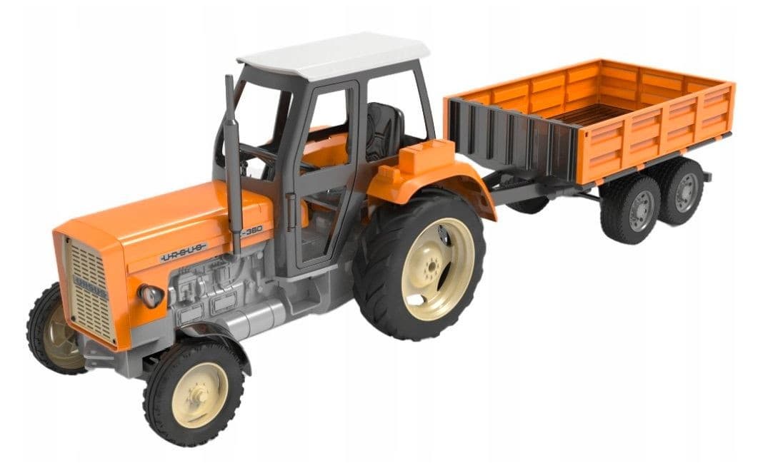 TRAKTOR ATA Ursus C-360 z prikolico, rumeni, 1:10