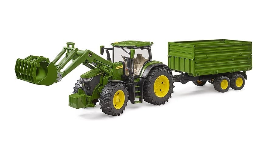 BRUDER Traktor John Deere 7R 350 z nakladalnikom in prikolico