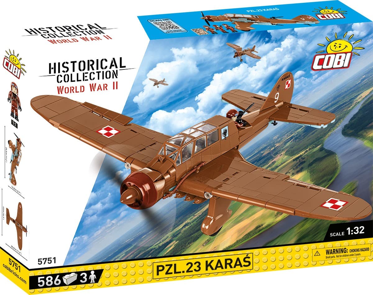 COBI KLOCKI PZL.23 Karaś - Model letala za sestavljanje (1:32)