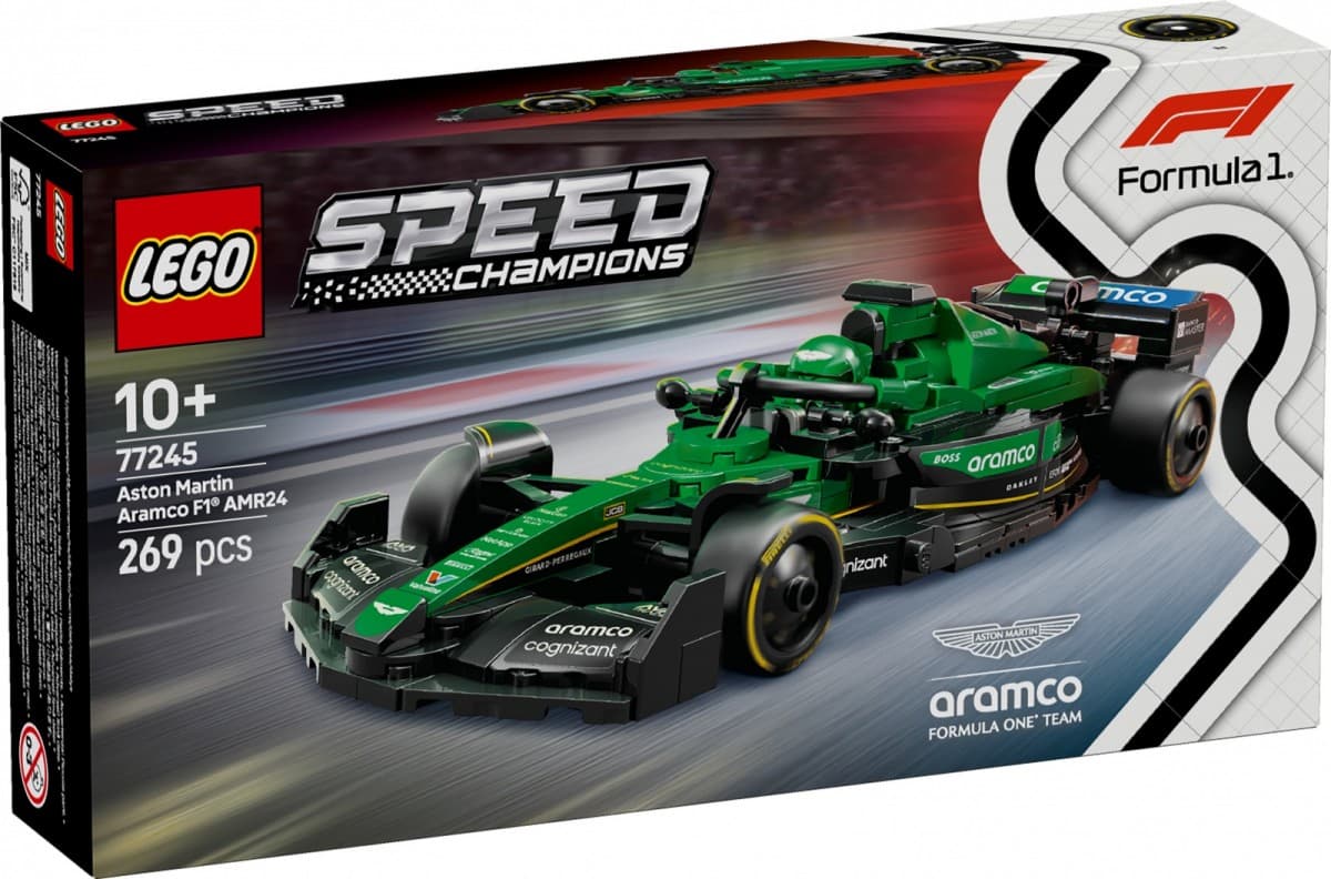LEGO Speed Champions 77245 "Aston Martin Aramco F1 AMR24" - Ikonični dirkalnik za zbiratelje