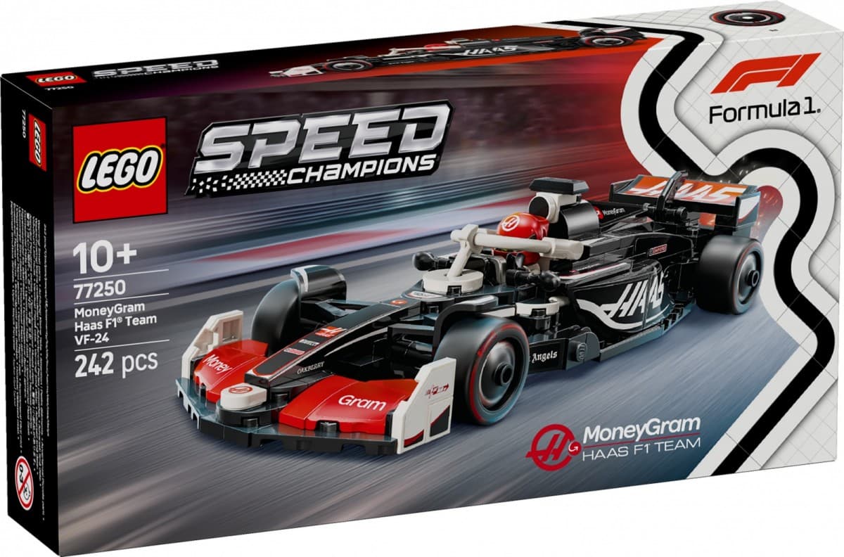 LEGO Speed Champions 77250 "MoneyGram Haas Team F1 VF-24 bolid" - Vozilo za hitre dirke