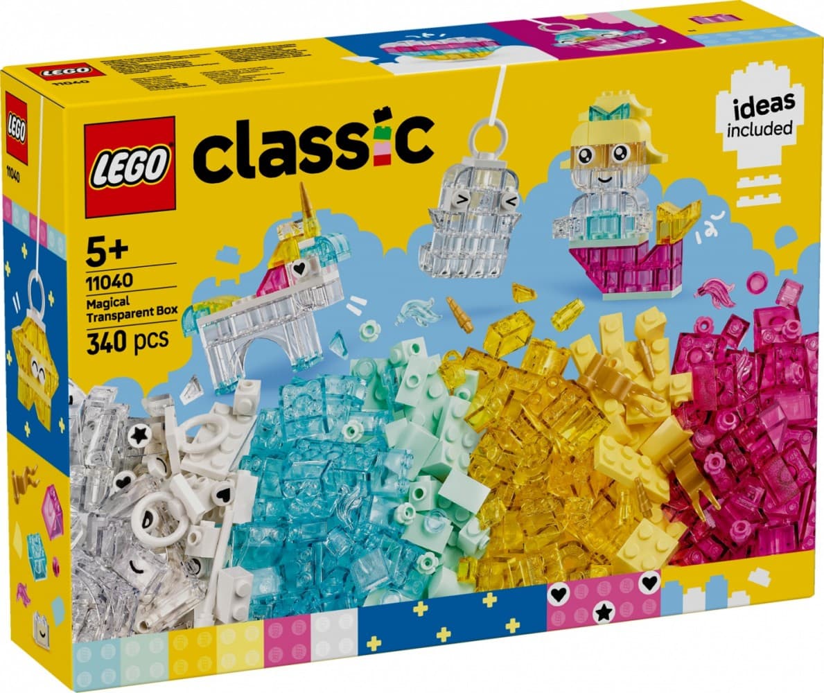 LEGO Classic Magični set s 340 prozornih in barvnih kock