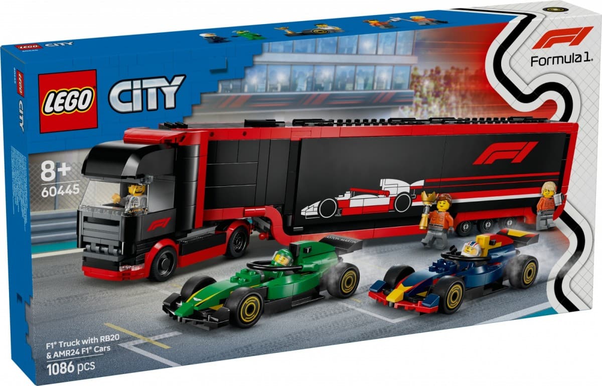 LEGO City Tovornjak F1 z bolidoma RB20 & AMR24 (60445)