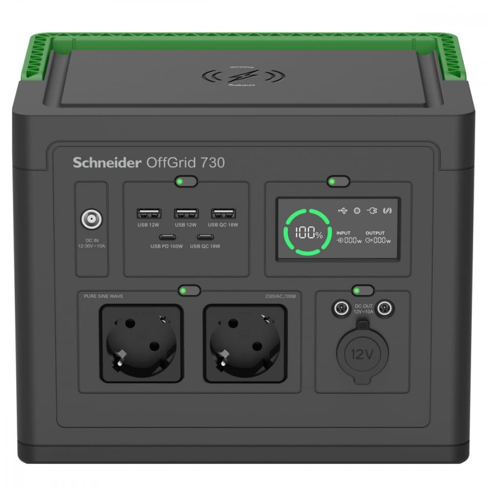 Prenosna postaja PPS730-GR Schneider OffGrid 738Wh, 2x Schuko 6
