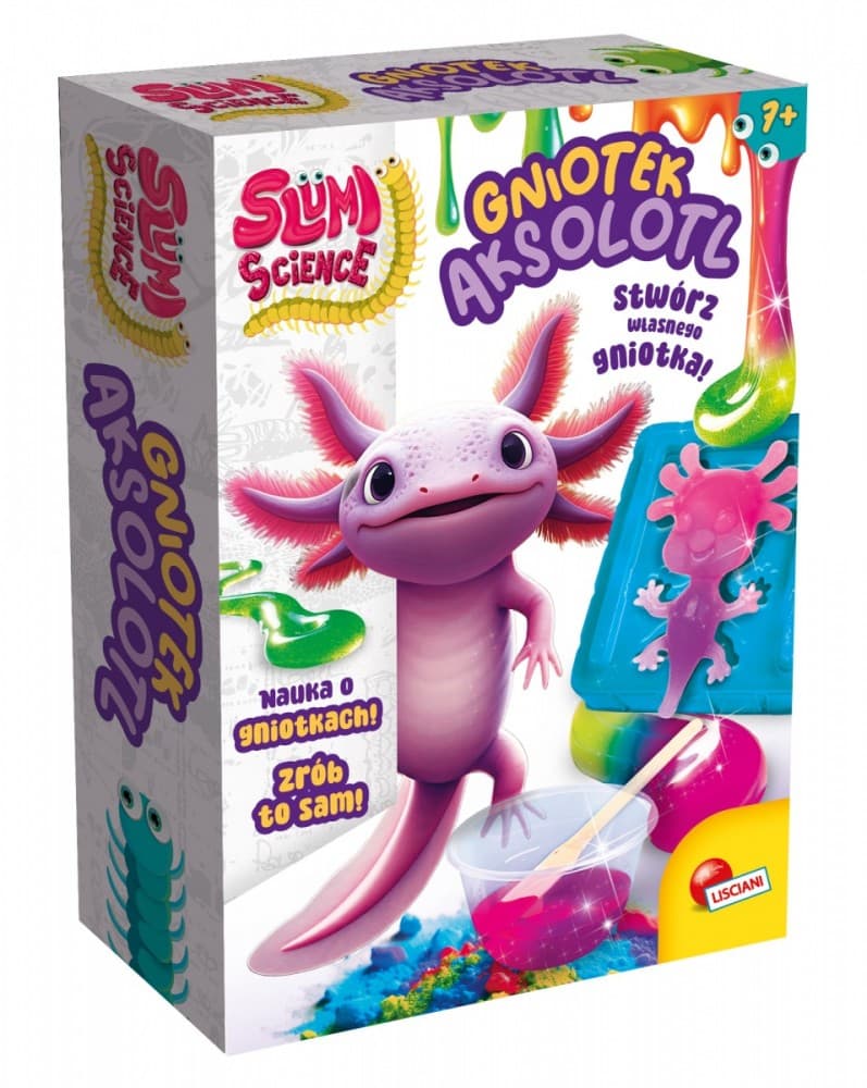 Komplet Slumi Science - Gnjecavi aksolotl, ki spreminja barvo