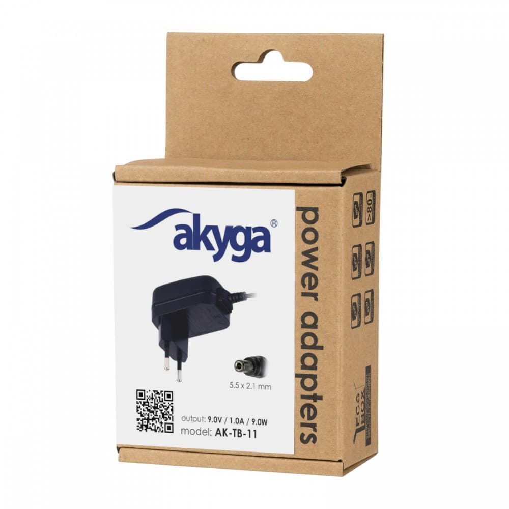Univerzalni napajalnik AKYGA 9V/1A 9W, 5.5x2.1mm 6