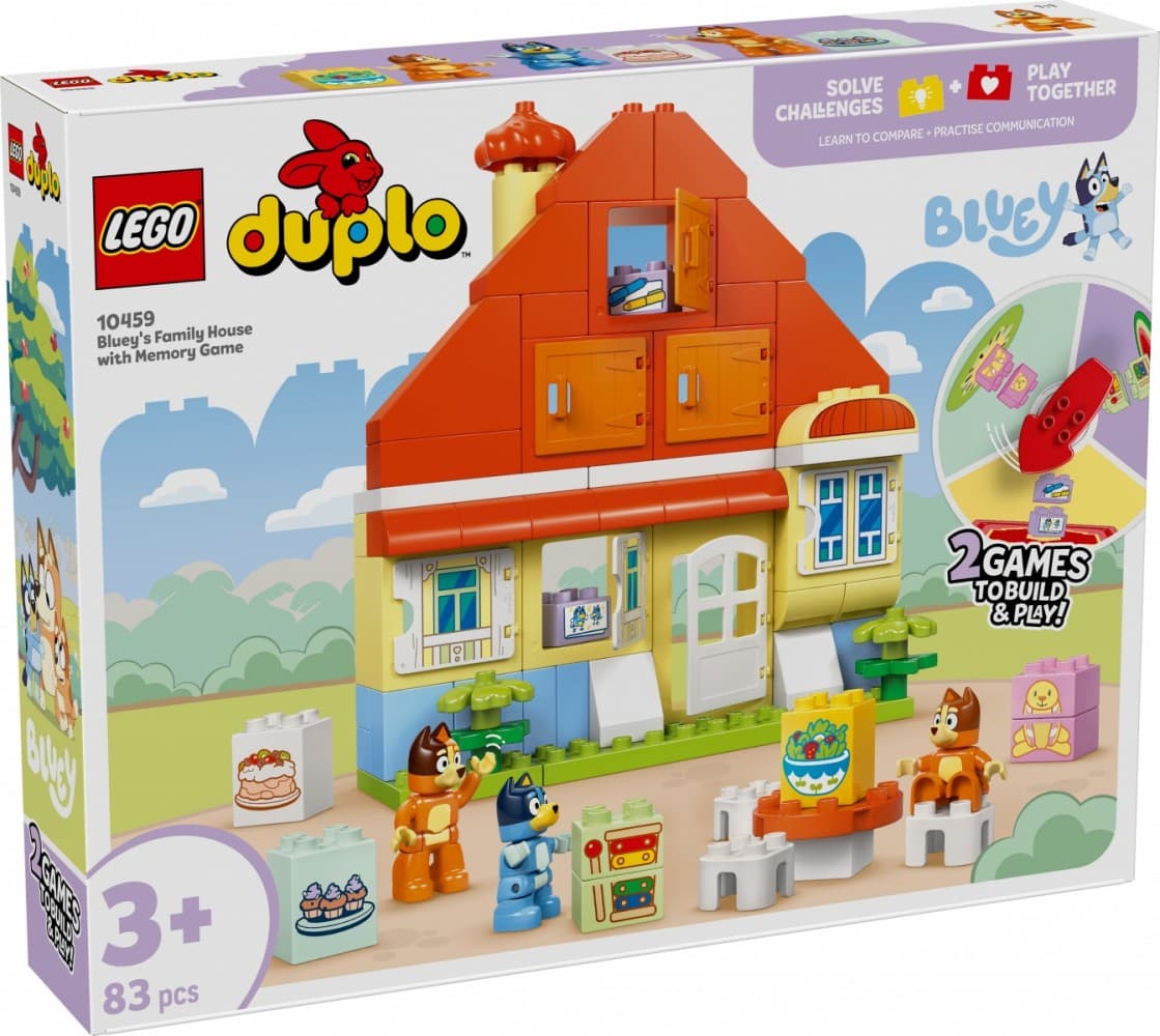 LEGO DUPLO Bluey: Družinska hiša Blue z igro spomina (10459)