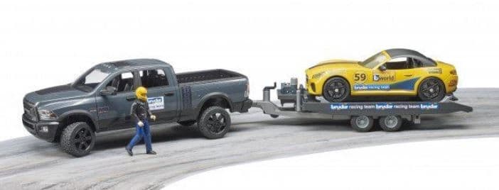 Avto BRUDER Dodge Ram 2500 s prikolico in dirkalnikom 4