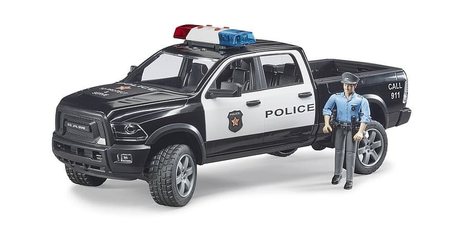 Policijski avto BRUDER Dodge Ram 2500 s figurico