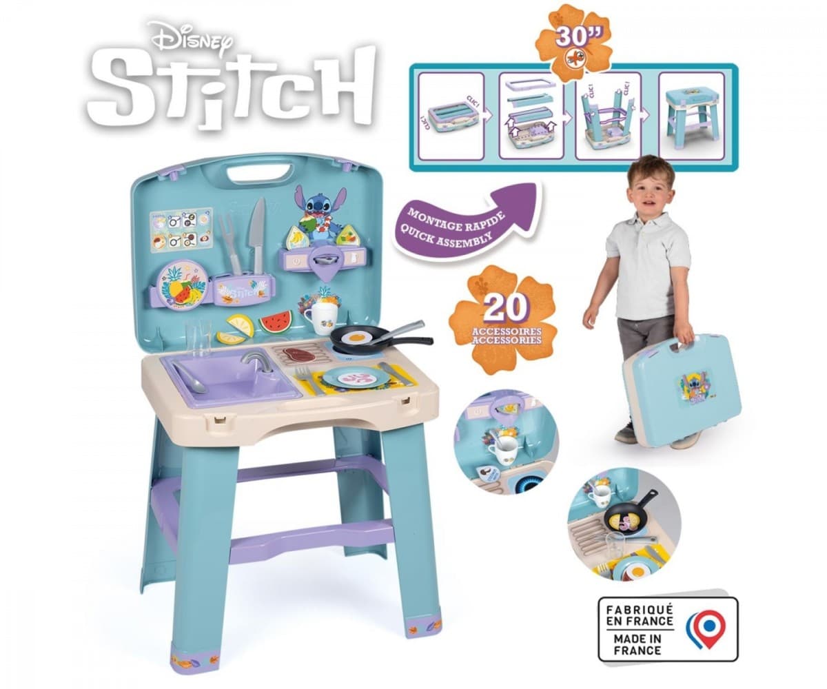 SMOBY Stitch otroška kuhinja v kovčku 8