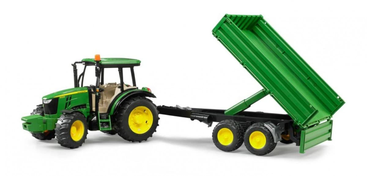 Traktor John Deere 5115M s prikolico, BRUDER