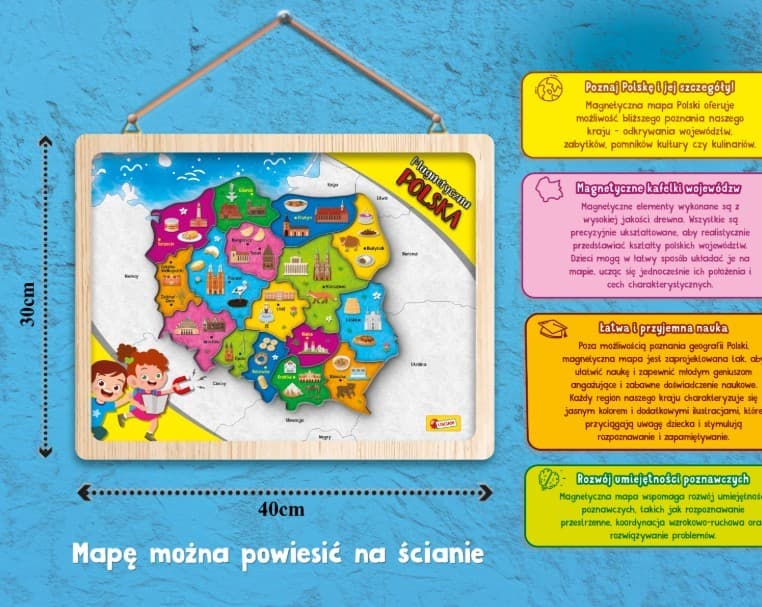 LISCIANI "Jaz sem genij" Magnetska mapa Poljske 8