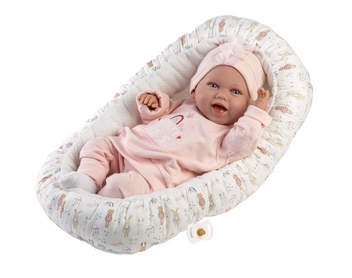 LLORENS lutka dojenček Mimi, 42 cm, smejoča se, s kokonom