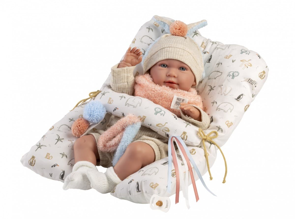 LLORENS lutka dojenček Mimi, 42 cm, plače, z blazino