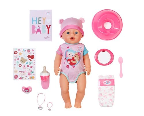 ZAPF Baby born Emma lutka, 43 cm, z dodatki in funkcijami