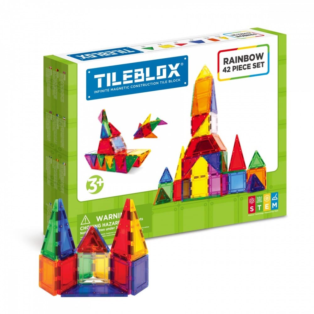 MAGFORMERS Tileblox magnetski set, mavrični, 42 elementi