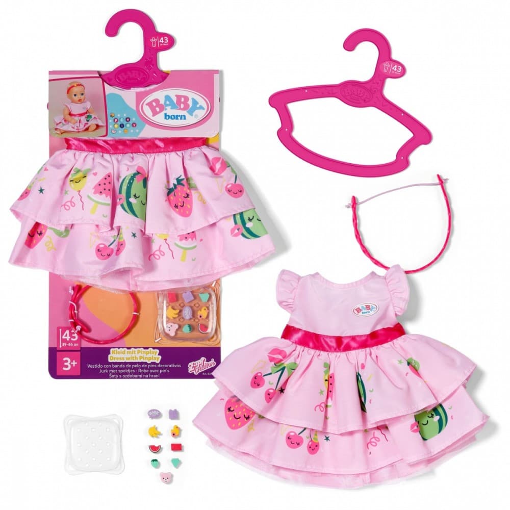 ZAPF BABY born - Obleka s priponkami Pin-Play 43 cm