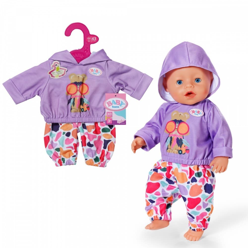 ZAPF BABY born - Trenirka s kapuco za punčko 43 cm