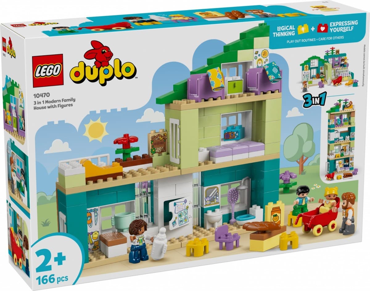 LEGO DUPLO 10470 Moderna družinska hiša, 3 v 1 z liki