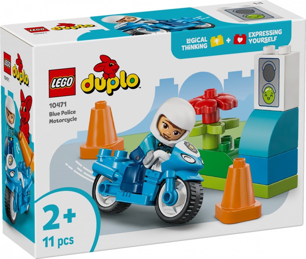 LEGO DUPLO 10471 Modri policijski motor z reševalcem