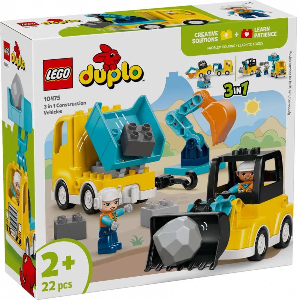 LEGO DUPLO 10475 Gradbena vozila, 3 v 1