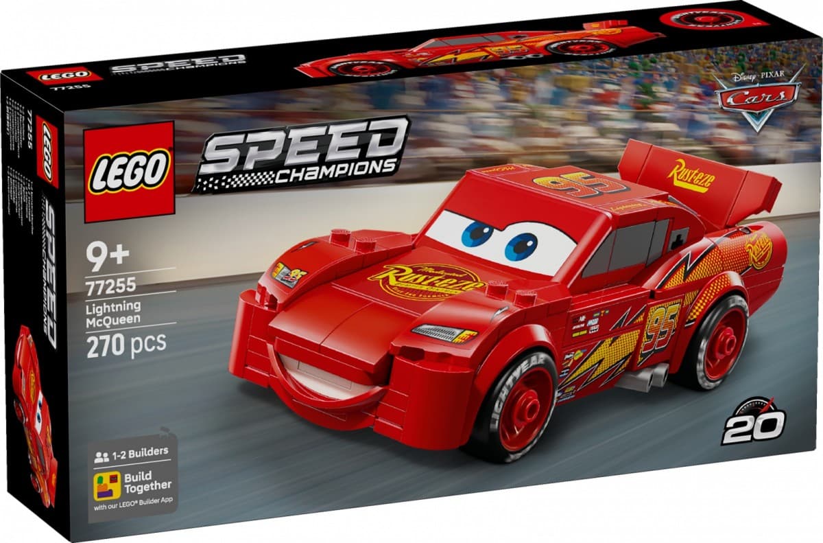 LEGO Speed Champions 77255 Lightning McQueen: Replika ikoničnega avtomobila