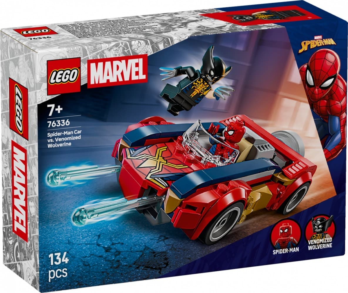 LEGO Super Heroes 76336 – Spider-Manov avtomobil proti Venomiziranemu Wolverineu