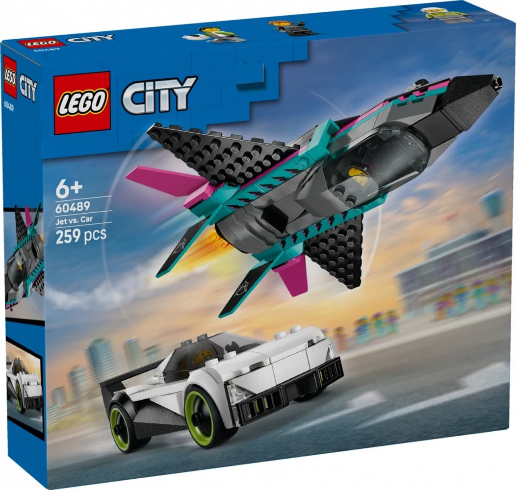 LEGO City 60489: Lovci na reaktivna letala proti dirkalnemu avtomobilu