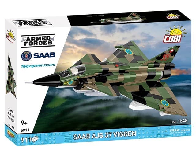 COBI KOCKI 5911 - Saab AJS 37 Viggen, švedski lovec, 911 kock