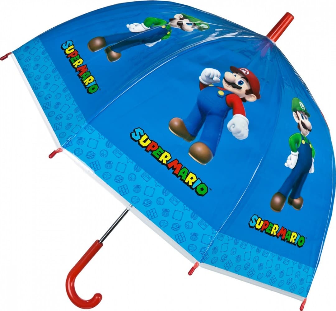 Ročni, prosojen dežnik Super Mario, 19"