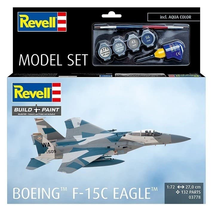 Modelarski set: bojni letalo F-15 Eagle - Revell (vključno barve, čopič, lepilo)