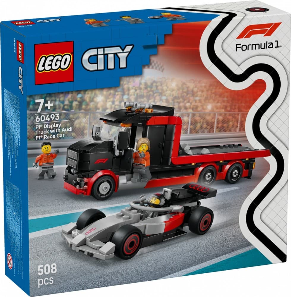 Lego Kocke City Tovornjak F1 z Bolidom Audi F1