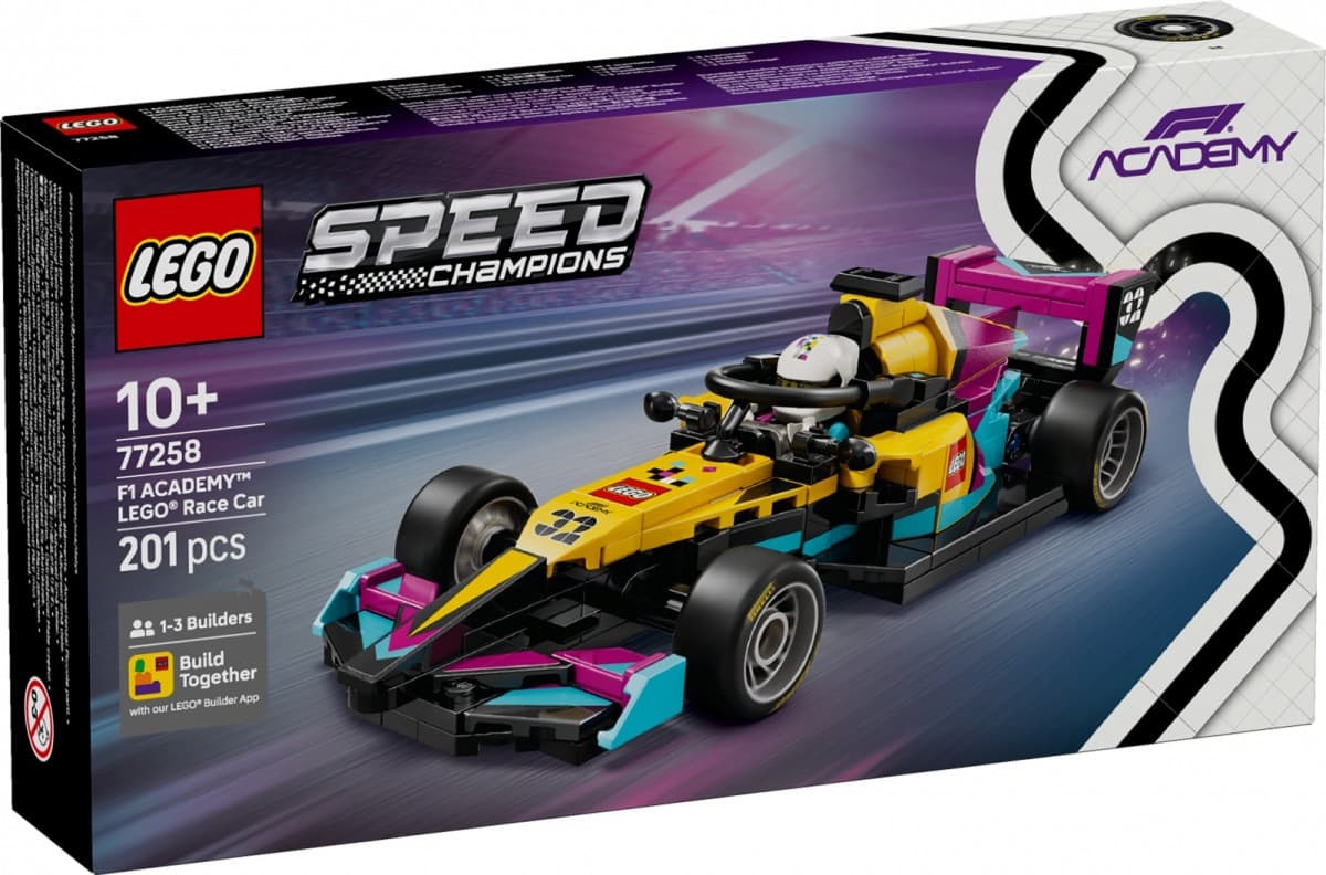 LEGO Speed Champions 77258 F1 ACADEMY bolid - dirkalnik za zbiranje